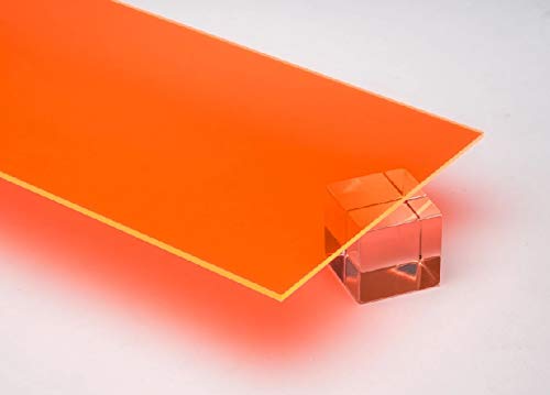 AZM Displays 1/8 بوصة (0.118 بوصة) لوح زجاج شبكي أكريليك نيون برتقالي 12 بوصة × 12 بوصة مصبوب بسمك 3 مم الحجم الاسمي AZM - Image 2